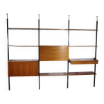 Cloison modulaire en teck de style mid - century, provenant d'italie, ann�es 1960.