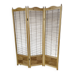 Cloison de sparation, paravent  lames en htre blond franais, annes 1960, largeur 155 cm, hauteur ...