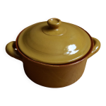 Cocotte soupire en terre cuite maille jaune moutarde