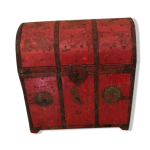 Coffre bar en bois exotique coloris rouge Coffre bar en bois exotique coloris rouge
