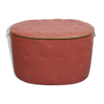 Coffre en linge des ann�es 1950 en rose fonc�