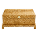 Coffre en marqueterie de bambou et laiton galerie maison & jardin 1970 Coffre en marqueterie de bambou et laiton galerie maison & jardin 1970