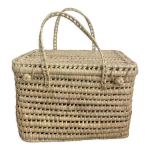 Coffre de rangement malle en doum tress fibres naturelles