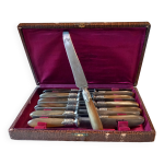 Coffret 12 couteaux anciens acier fondu