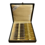 Coffret de 12 couteaux � melon art d�co h. duchesne