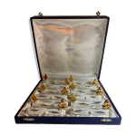 Coffret de 12 porte - couteaux art nouveau céramique dorée papillons Coffret de 12 porte - couteaux art nouveau céramique dorée papillons