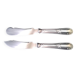 Coffret de 2 couteaux de service en métal argenté et inox nogent Coffret de 2 couteaux de service en métal argenté et inox nogent