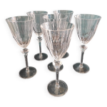 Coffret de 6 verres à vin français, cristal d'arques, modèle diamantis Coffret de 6 verres à vin français, cristal d'arques, modèle diamantis