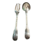 Coffret christofle cuill�re & fourchette enfant m�tal argent�