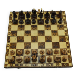 Coffret jeu d'échecs pliable artisanal vintage Coffret jeu d'échecs pliable artisanal vintage