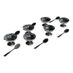 Coffret vintage contenant 6 coupes  glace bistrot et 6 cuillres