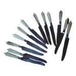 Coffrte de 12 couteaux a dessert ou fromage virole argent orfvre laufert