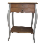 Coiffeuse ancienne restaure beige patine et bois