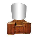 Coiffeuse anglaise art d�co en noyer, vintage 1950