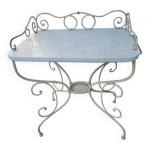 Coiffeuse fer forg plateau marbre