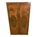 Coiffeuse / meuble de rangement style hollywood vintage, aspect noyer italien