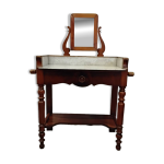 Coiffeuse / meuble de toilette ancien bois et marbre