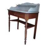 Coiffeuse, meuble de toilette en bois et marbre 90x18 cm