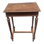 Coiffeuse  ouvrage ancienne avec marqueterie florale et miroir intgr
