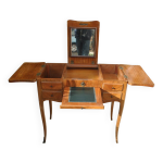 Coiffeuse rustique louis xv en merisier, formant bureau