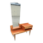 Coiffeuse vintage, marqueterie, ann�es 50 / 60