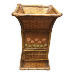 Colonne cache pot rotin Colonne cache pot rotin