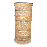 Colonne porte plante 72 cm, cache pot en osier et rotin des années 1950, 60 Colonne porte plante 72 cm, cache pot en osier et rotin des années 1950, 60