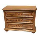 Commode 3 tiroirs en bois massif