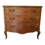 Commode 3 tiroirs style louis xv en bois massif