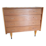 Commode 4 tiroirs en chne clair style scandinave. annes 60. bon tat