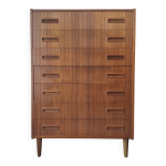 Commode � 7 tiroirs en teck par borge dam, danemark, ann�es 1960
