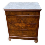 Commode ancien style louis philippe avec plateau marbre blanc