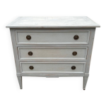 Commode ancienne 3 tiroirs de couleur grise