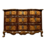 Commode arbalte poque louis xv en marqueterie de bois nobles poque xviii