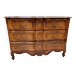 Commode arbalte style louis xv estampille en merisier massif