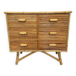 Commode bambou et rotin 1960
