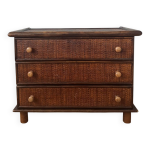 Commode en bambou et rotin, 1980 Commode en bambou et rotin, 1980