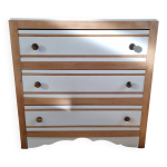 Commode blanche et bois
