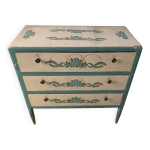 Commode en bois 3 tiroirs style louis xvi
