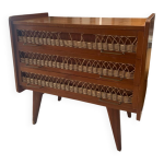 Commode en bois et osier, circa 1960 Commode en bois et osier, circa 1960