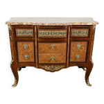Commode en bois de rose et amarante, style transition louis xv / louis xvi fin xixe