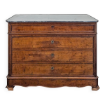 Commode bureau d'poque restauration en acajou