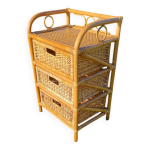 Commode, chiffonnier en rotin vintage