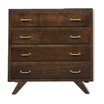 Commode chiffonnier semainier vintage 1950 / 1960 - rétro - 4 tiroirs - pieds compas - chêne Commode chiffonnier semainier vintage 1950 / 1960 - rétro - 4 tiroirs - pieds compas - chêne