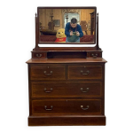 Commode coiffeuse anglaise en acajou d�but xx�me - l=1m, p=53cm, h=1m50.