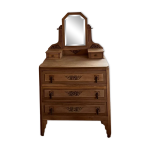 Commode coiffeuse art dco en chne brut