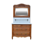 Commode coiffeuse art nouveau en chne sculpt, france, circa 1910