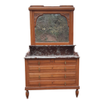 Commode coiffeuse chne et marbre