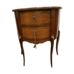 Commode demi lune de style louis xv en marqueterie xx sicle