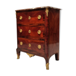 Commode d'entre deux style transition, satin� & amarante, 19�me